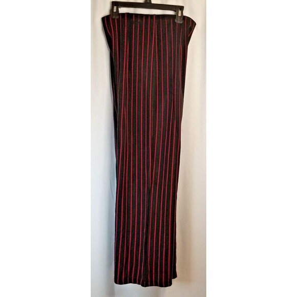 Susan Graver Women's Pants Black + Red Vertical Stripe Figure Flattering Small - Picture 3 of 4